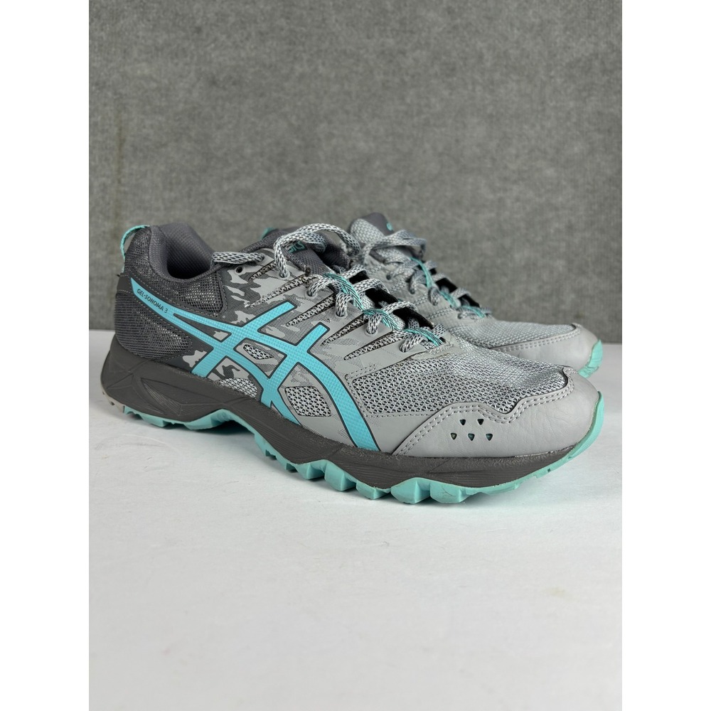 Asics Gel-Sonoma 3 Trail Running Shoes Grey Aqua T776N Size 10 Womens